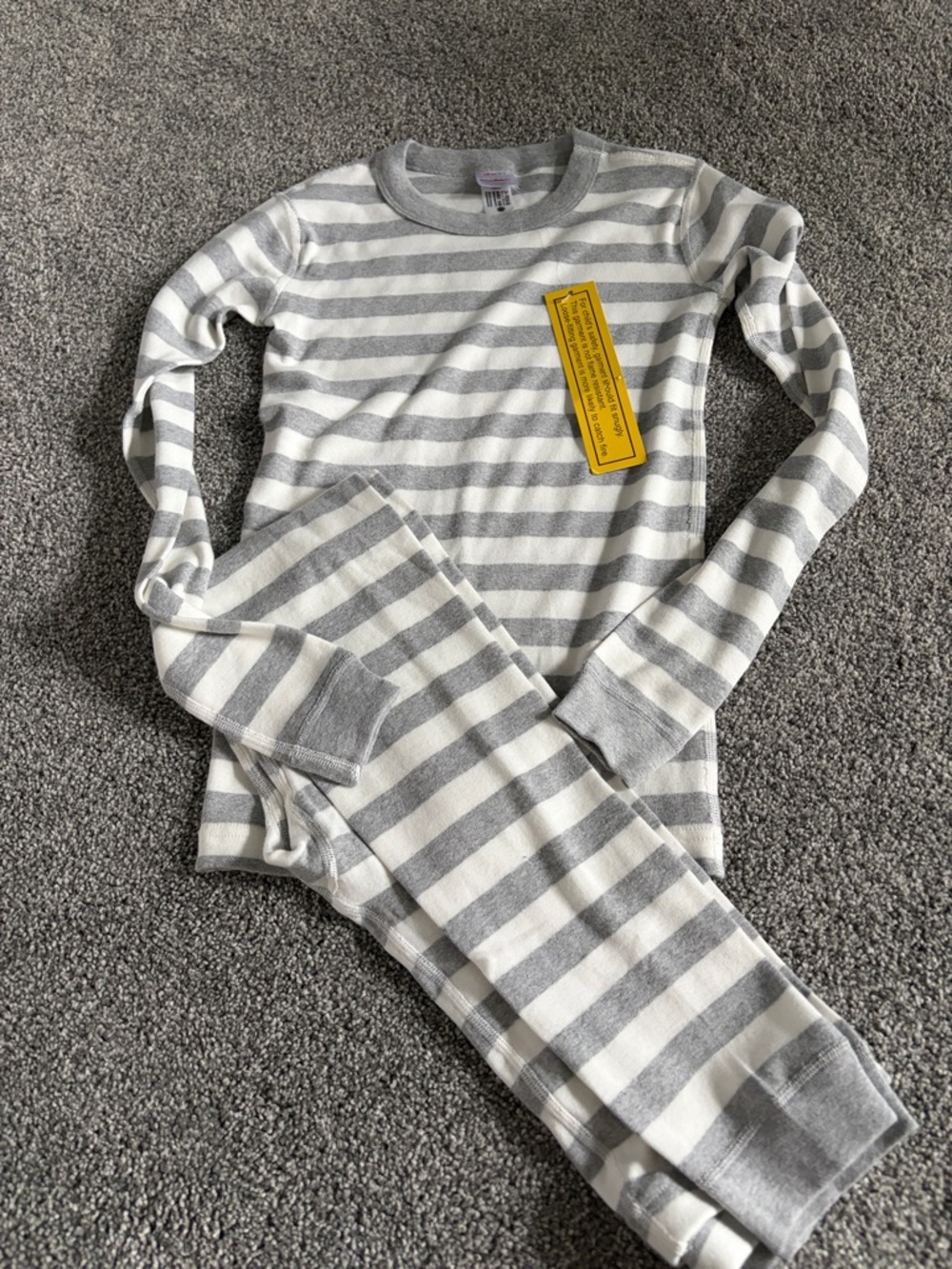 Hanna Andersson Gray & White Striped unisex Kids Pajama Set